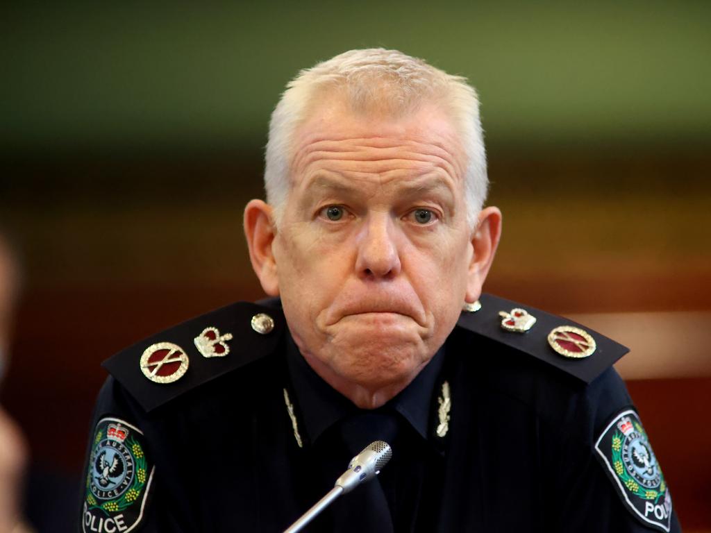 Police Commissioner Grant Stevens held the crisis talks on Saturday to discuss SA border restrictions with NSW, Victoria and the ACT. Picture: NCA NewsWire / Kelly Barnes