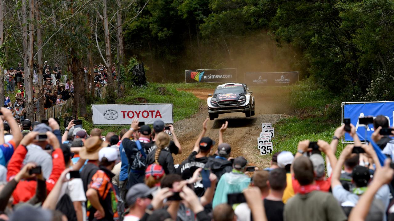 Sebastien Ogier competes at Rally Australia in 2018. Picture: Massimo Bettiol