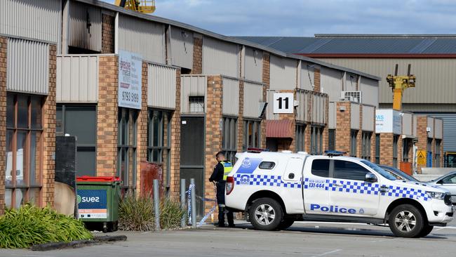 The carpark is cordoned off as police investigate. Picture: Andrew Henshaw