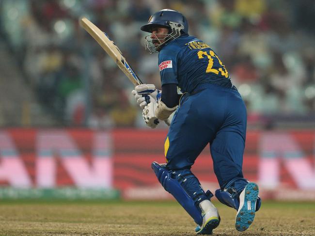 Tillakaratne Dilshan on the attack for Sri Lanka in 2016.