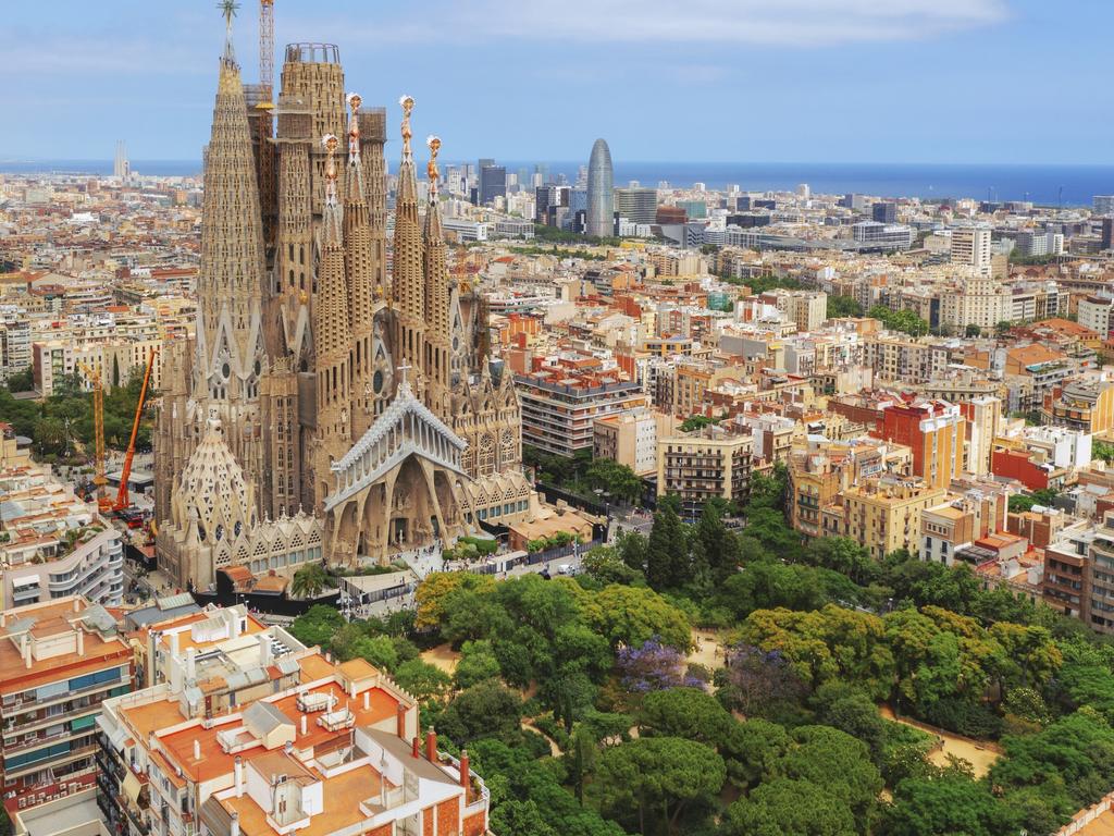 The stunning aerial view of La Sagrada Familia Cathedral. Picture: istock.