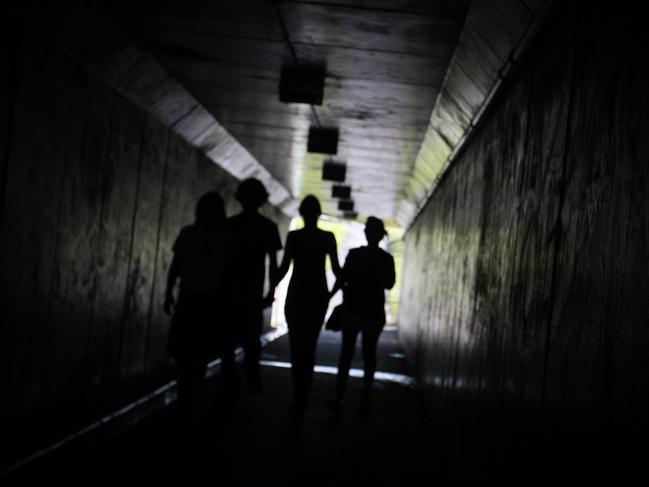 Teenagers in underpass tunnel.Photo Nicholas Falconer / Sunshine Coast Daily