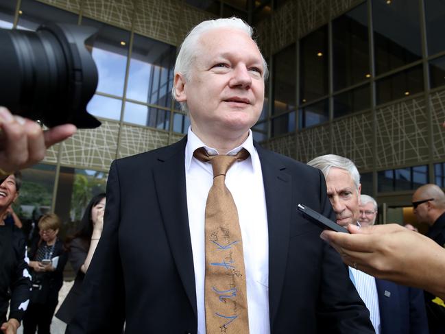 Julian Assange is free in a day his Aussie lawyer described as “historic”. Picture: Getty Images