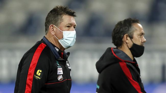 Senior coach Brett Ratten of the Saints heads of the ground. Picture: Getty Images