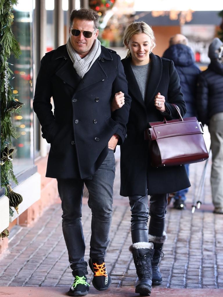 Australian television presenter Karl Stefanovic, grabs lunch with wife Jasmine Yarbrough and kids at CP Burger in Aspen amid axing from the Today show. Karl's axing from the Today show sent shock waves through the Australian media industry on Wednesday. And amid the chaos, the 44-year-old is focused on supporting new wife Jasmine Yarbrough's show business. Within hours of his departure announcement, the father-of-three took to Instagram to support 34-year-old Jasmine's shoe brand Mara and Mine. Picture: BackGrid