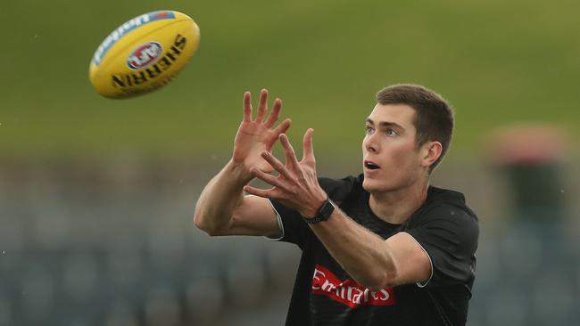 American Pie Mason Cox wants to stay at Collingwood. Picture: Brett Costello