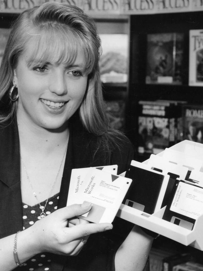 Floppy disks were office staples in 1989.