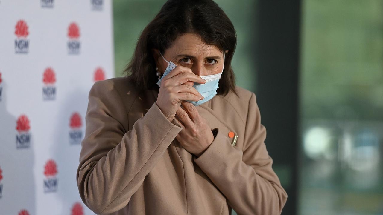 NSW Premier Gladys Berejiklian is seen during a daily COVID press conference amid the latest outbreak. Picture: NCA NewsWire/Bianca De Marchi