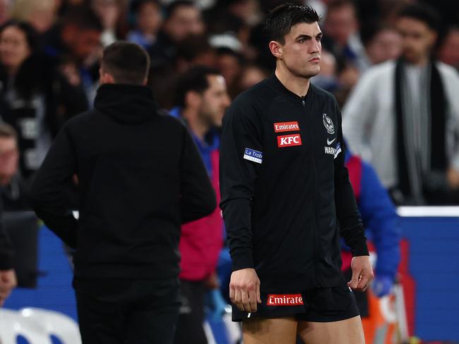 Brayden Maynard was subbed out. Picture: Morgan Hancock/Getty Images