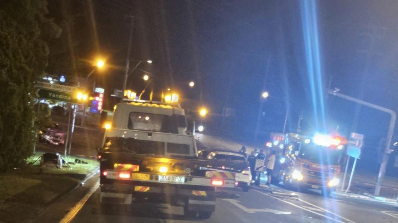 The scene of a crash just outside Nambour near the intersection of National Park Road and Nambour Connection Road.