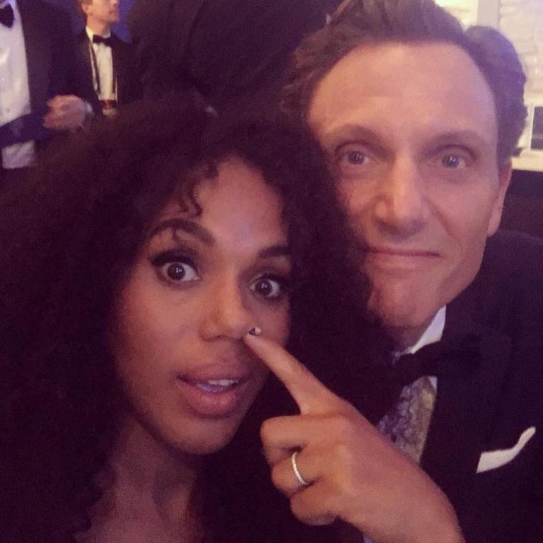 Kerry Washington with Tony Goldwyn, "And then there's THIS guy." Picture: Instagram