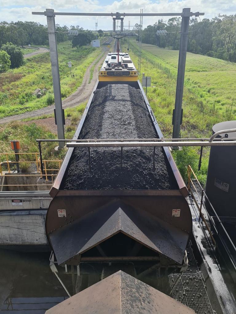 The wagon loaded with Millennium Mine coal, set for Japan steel makers. Picture: MetRes