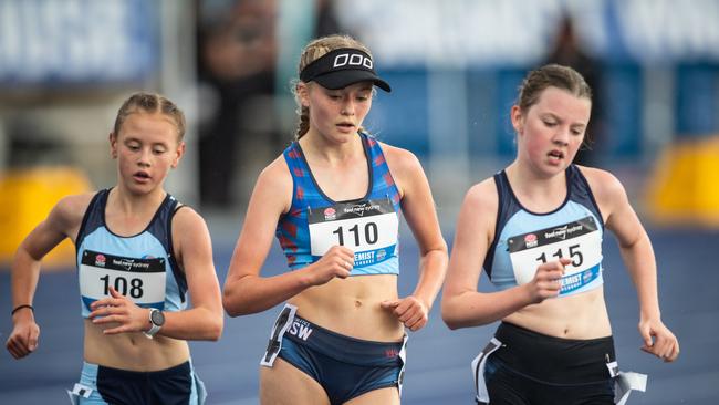 Maisie Mitchell winning an Australian title last year from Jessica Loring and Matilda Webb.