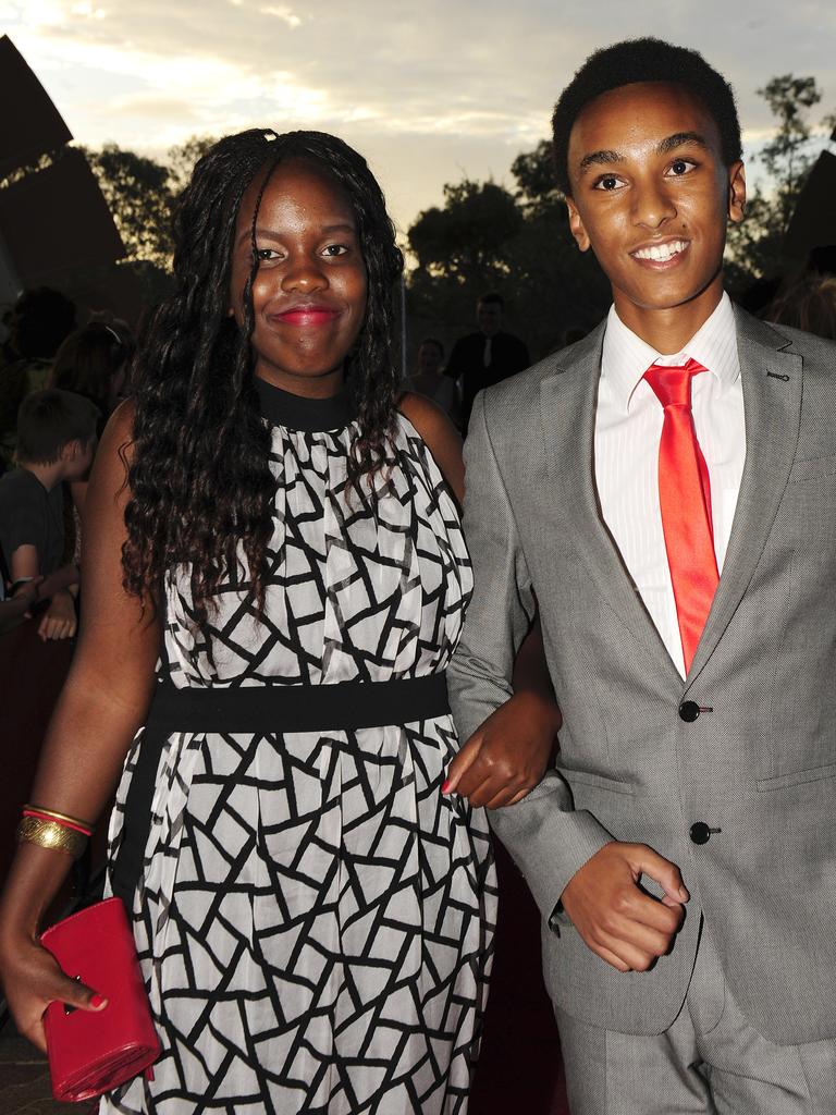 Kemy Ogendi and Caleb Maru at the 2013 St Philip’s College formal at the Alice Springs Convention Centre. Picture: NT NEWS