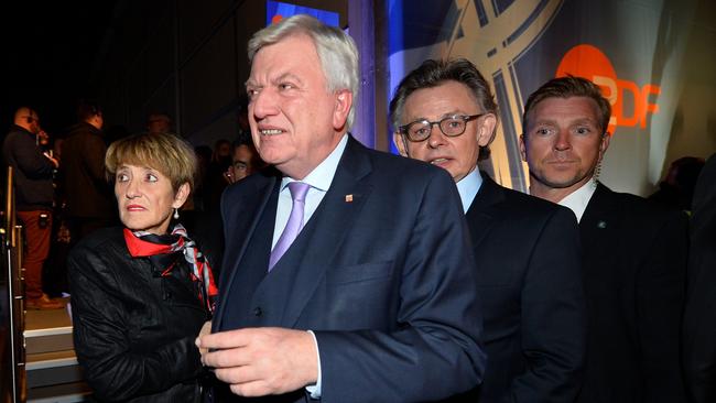 Volker Bouffier and wife Ursula yesterday. Picture: AFP