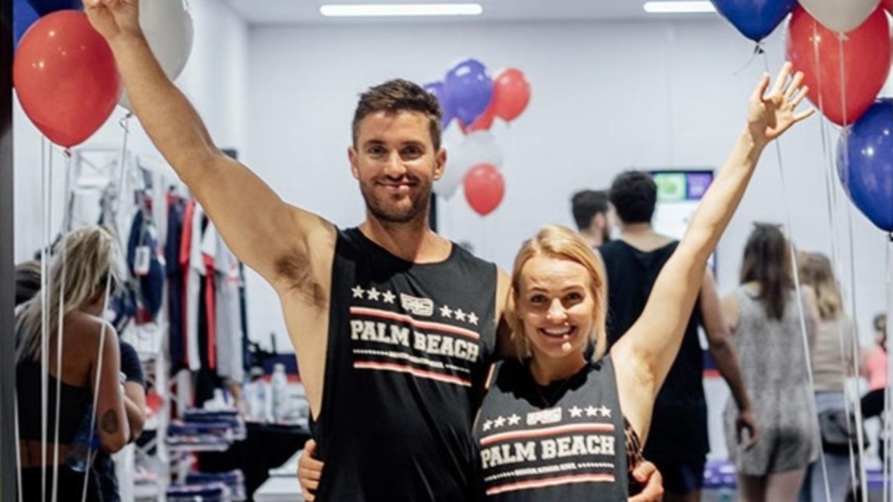 Paige and PJ Johnson opened a Currumbin F45 studio, growing it from 40 to 250 members in just one year, only to shortly thereafter scope out an ideal site for a second franchise in 2019. Picture: Gold Coast Bulletin