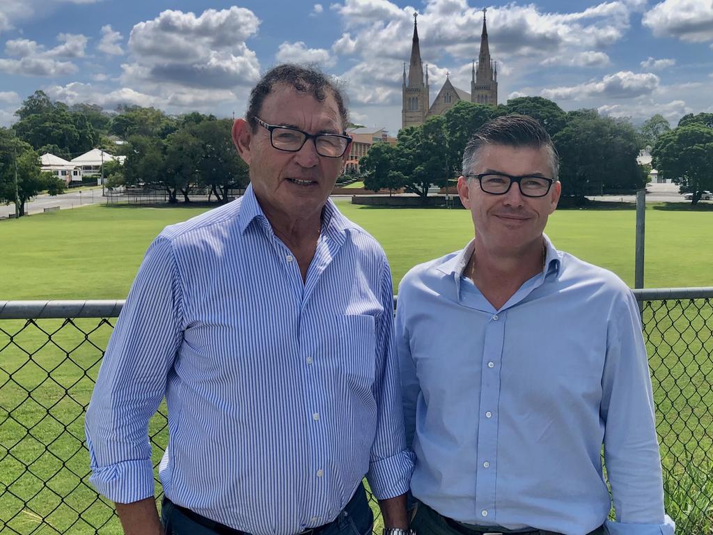 Scrap metal tycoon Ron Wanless, 80, and his son Dean Wanless, 51, who is seeking to build a $50 million recycling plant in Ipswich. Picture: Des Houghton