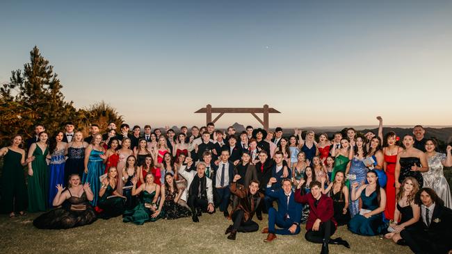 The Year 12 cohort at the Glasshouse Christian College formal. Picture: Jordan Bull of JBull Photography