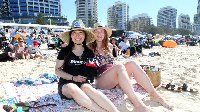 Meg Matsumoto and Caroline Pont at day three of the Pacific Airshow, 20 August 2023. Picture: Richard Gosling