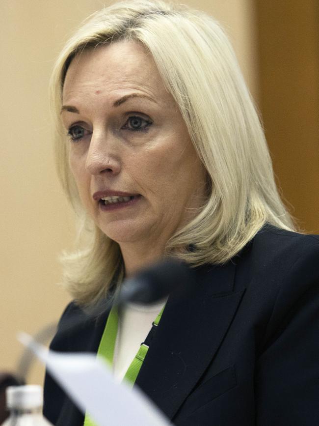 Australia Post chief executive Christine Holgate during Senate estimates in Canberra. Picture: NCA NewsWire / Gary Ramage