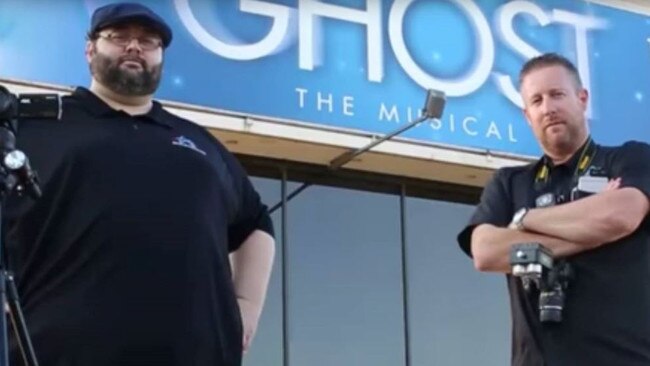 David Hogg, left, is one part of GCT paranormal investigators and believes North Kapunda Hotel is Adelaide’s most haunted. Pictured here with fellow investigator Darren Bacchus. Picture supplied by Ghost Crime Tours.