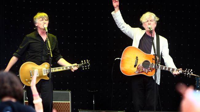  Neil and Tim Finn at the Sound Relief concert at the MCG. Picture: Chris Scott