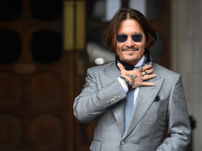 Johnny Depp arrives at court in London. Picture: Getty Images