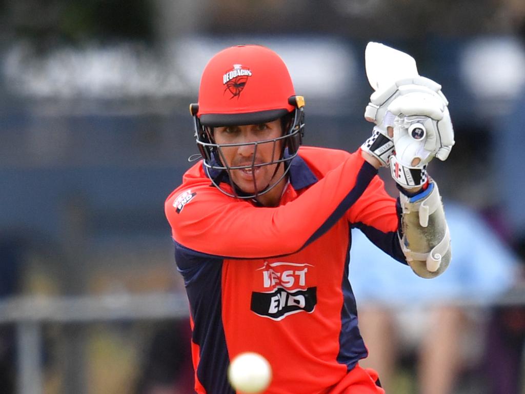 Tom Cooper of the Redbacks in action during Match 4 of the Marsh One Day Cup  between the Queensland and South Australia at Allan Border Field in Brisbane, Tuesday, September 24, 2019. (AAP Image/Darren England) NO ARCHIVING, EDITORIAL USE ONLY, IMAGES TO BE USED FOR NEWS REPORTING PURPOSES ONLY, NO COMMERCIAL USE WHATSOEVER, NO USE IN BOOKS WITHOUT PRIOR WRITTEN CONSENT FROM AAP