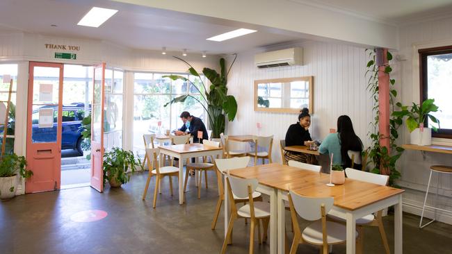 The interior of Peach Cafe, Auchenflower, which has become a favourite with mums and bubs.