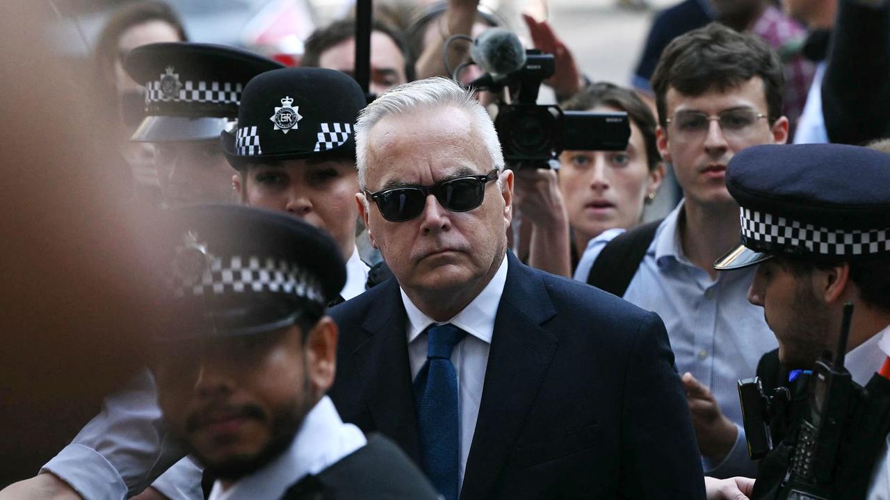 Former BBC news anchor Huw Edwards, one of the most recognisable faces on UK television, arrives at Westminster Magistrates' Court in London. Picture: AFP