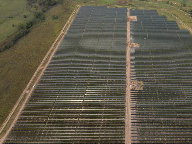 Aerial view of the Stubbo solar farm project which is under construction just north of Gulgong, part of the Central-West Orana renewable energy zone. 09/02/2024. Picture by Max Mason-Hubers