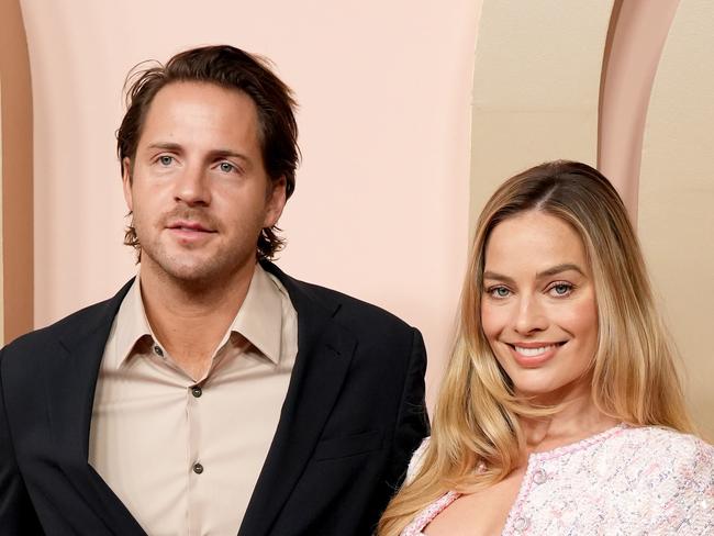 BEVERLY HILLS, CALIFORNIA - FEBRUARY 12: (L-R) Tom Ackerley and Margot Robbie attend the 96th Oscars Nominees Luncheon at The Beverly Hilton on February 12, 2024 in Beverly Hills, California. (Photo by JC Olivera/Getty Images)