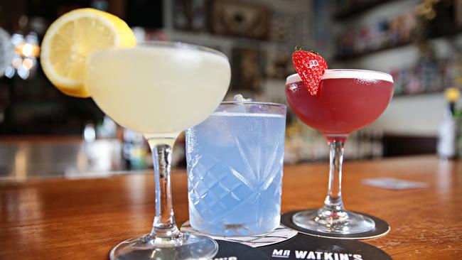 Enticing Gin Drop, Drunken Botanist and French Martini cocktails. Picture: Adam Yip