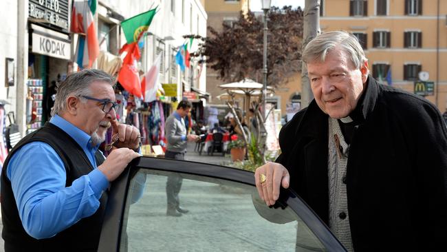 Pell outside his Rome apartment.