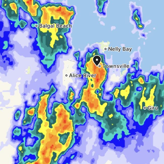 Severe thunderstorms hit Townsville on Monday night.