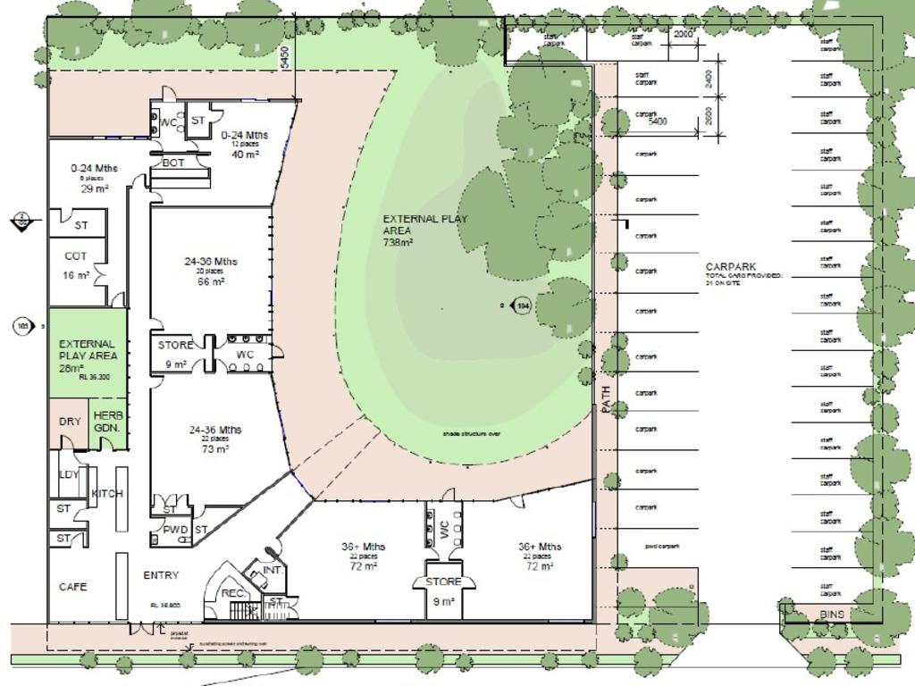 Site plan for the proposed child care centre.