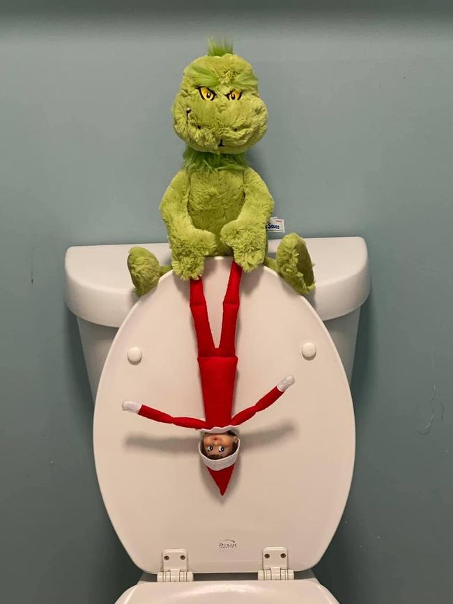 The elf has even infiltrated the bathroom. Picture: Instagram @renea_88_