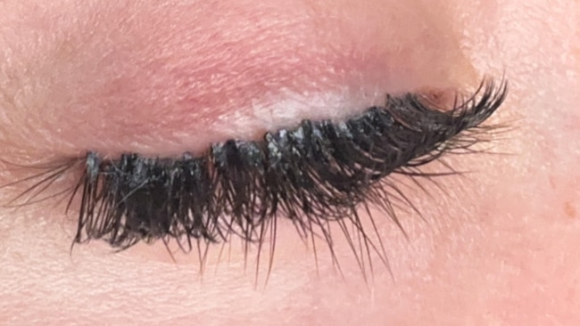 Sarah's eyelash extensions. Image: Supplied