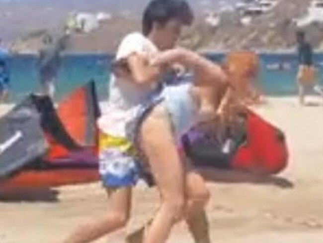 Lohan and ex-fiance Egor Tarabasov were filmed by an onlooker, brawling on a beach.