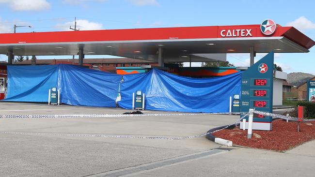 Caltex services station in Queanbeyan, NSW where 29-year-old Zeeshan Akbar was killed.