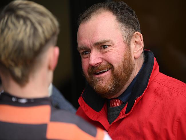 MELBOURNE, AUSTRALIA - JUNE 29: Trainer Troy Corstens is seen after Baraqiel won race 6, the Lamaro's Hotel Handicap - Betting Odds during Melbourne Racing at Caulfield Racecourse on June 29, 2024 in Melbourne, Australia. (Photo by Vince Caligiuri/Getty Images)