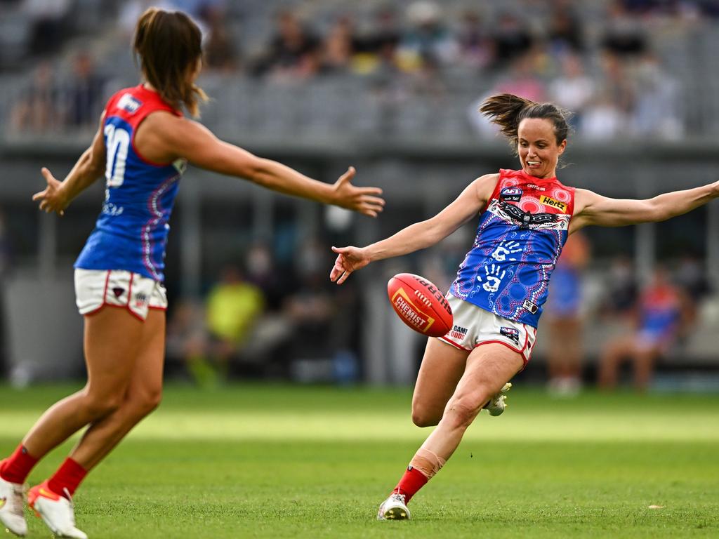 Daisy Pearce is a player who has succeeded in AFLW without coming through a traditional pathway. Picture: Daniel Carson/AFL Photos via Getty Images