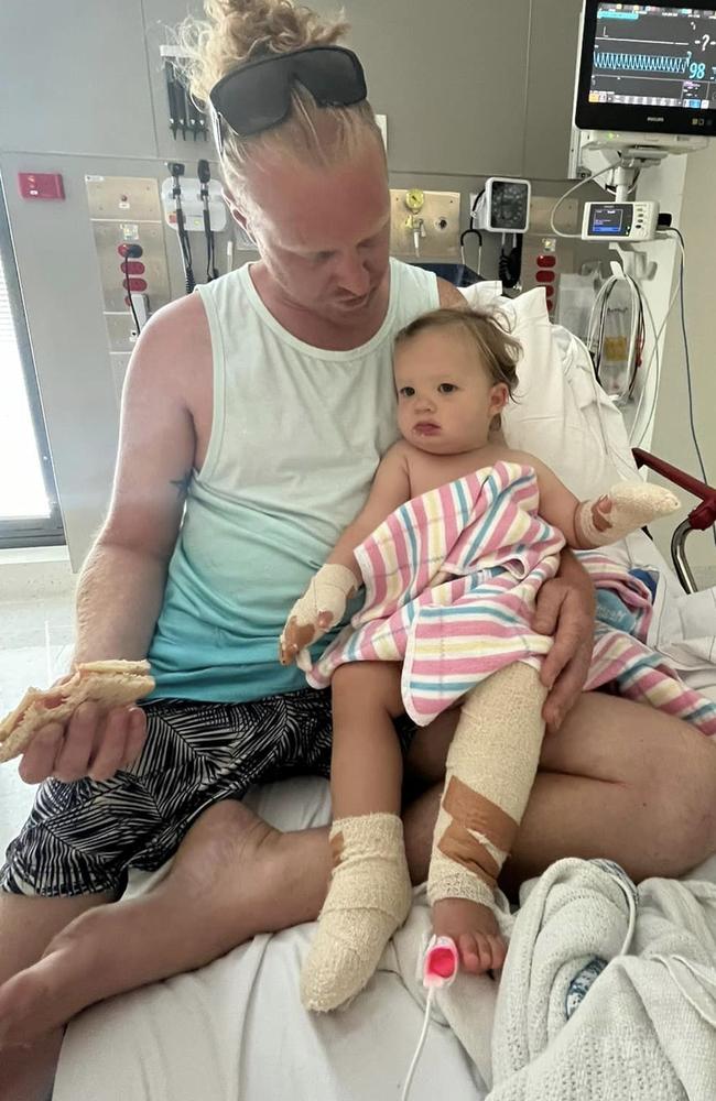 Emma Ferrato's one-year-old daughter recovers in hospital.