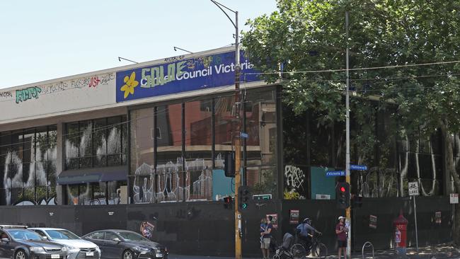 The Cancer Council Building at 1 Rathdowne St is a derelict eyesore. Picture: David Crosling