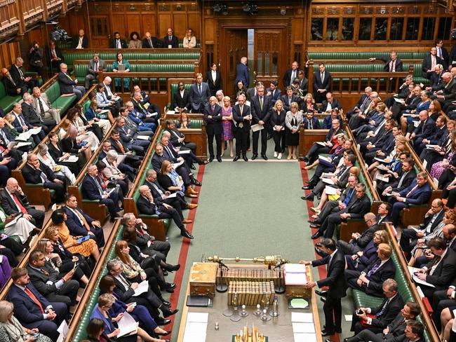 Britain's Prime Minister Rishi Sunak speaking during question time in the House of Commons on May 8. Picture: Jessica Taylor/AFP