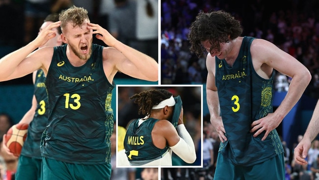 It was a devastating end to the Boomers' Olympic campaign. Pictures: AFP/Getty