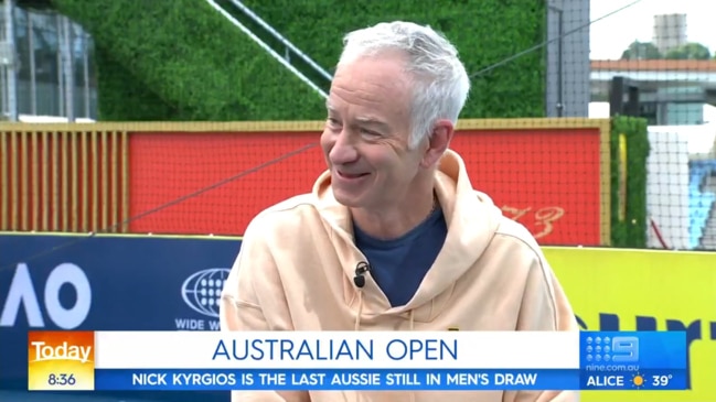 John McEnroe has nothing but praise for Nick Kyrgios (Today)