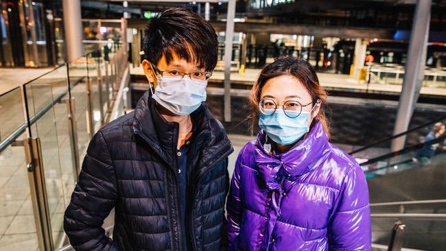 Hong Kong visa holders in Chatswood, Sydney, who are applying for visa extensions as they are fearful of returning to their homeland due to the deteriorating situation. Picture: Ryan Osland