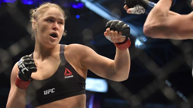 WWE will hold a women’s Royal Rumble next month, which could be the spot for Ronda Rousey’s long-awaited wrestling debut. (Photo: Paul Crock, AFP)