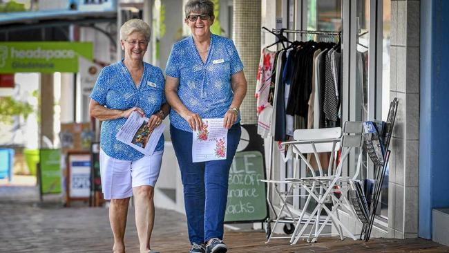 QUOTA Club of Gladstone secretary Aileen Weeden and club president Christine Saunders have been distributing flyers for Tropical Wednesday on Goondoon Street.